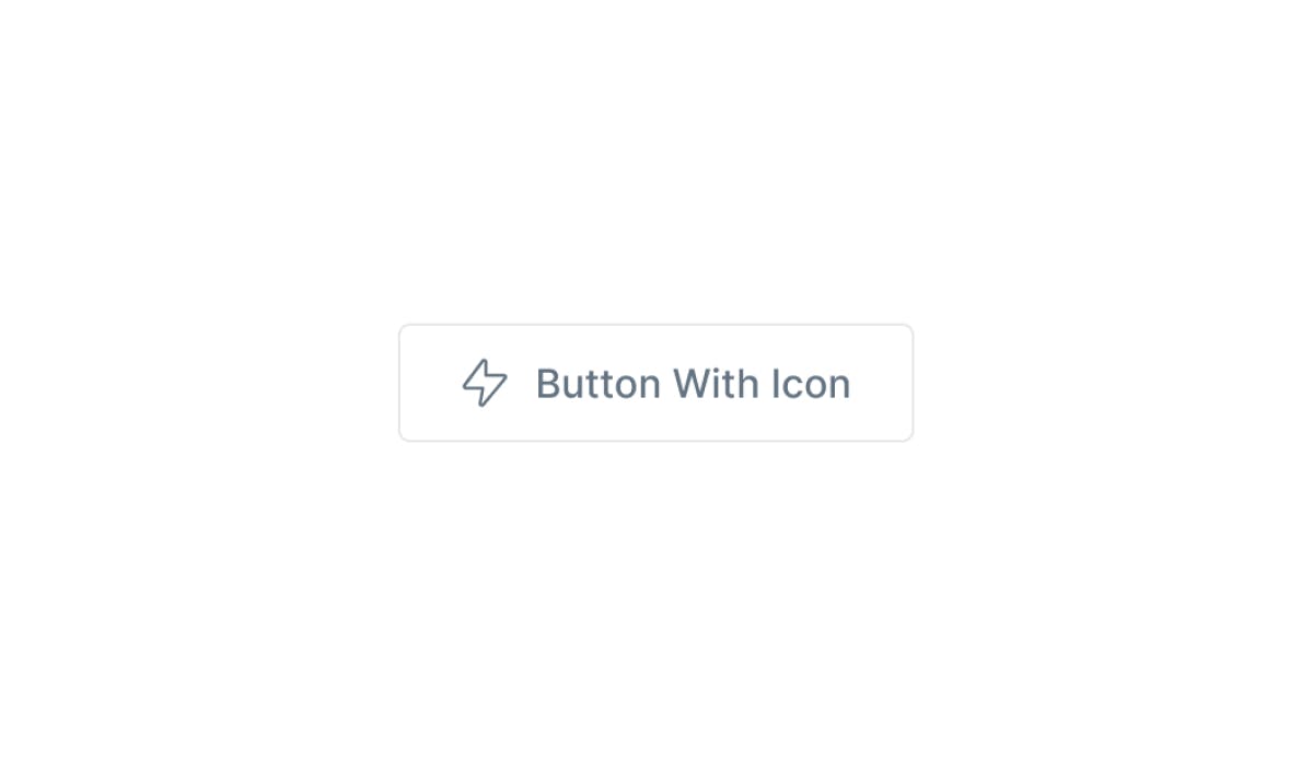 White Semi Rounded Outline Button With Icon