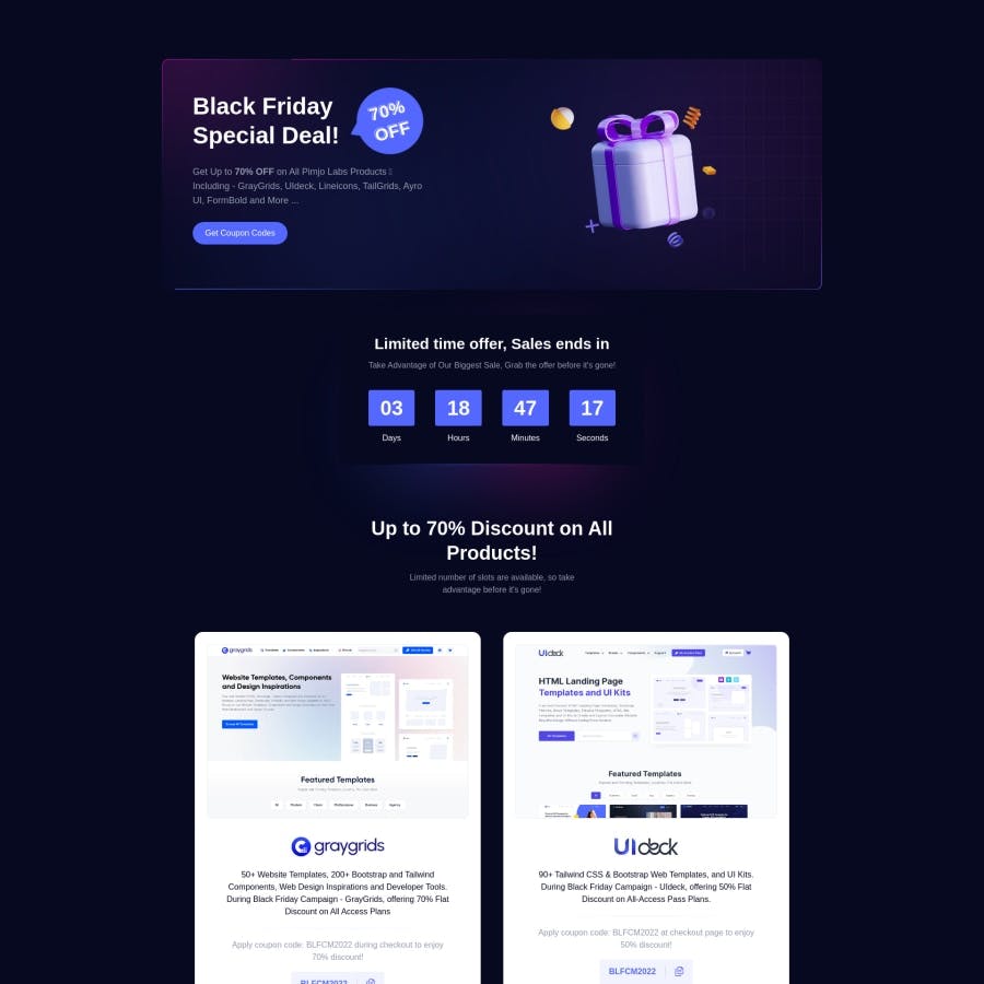 Black Friday Landing Page Example