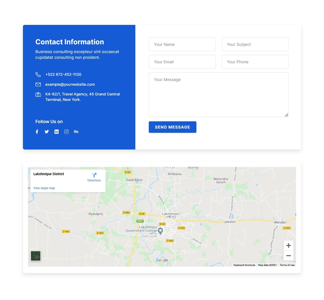 Bootstrap Contact Sections and Snippets