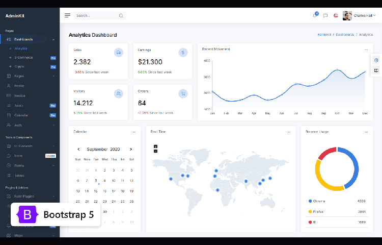 AdminKit - Bootstrap 5 Admin & Dashboard Template | GrayGrids