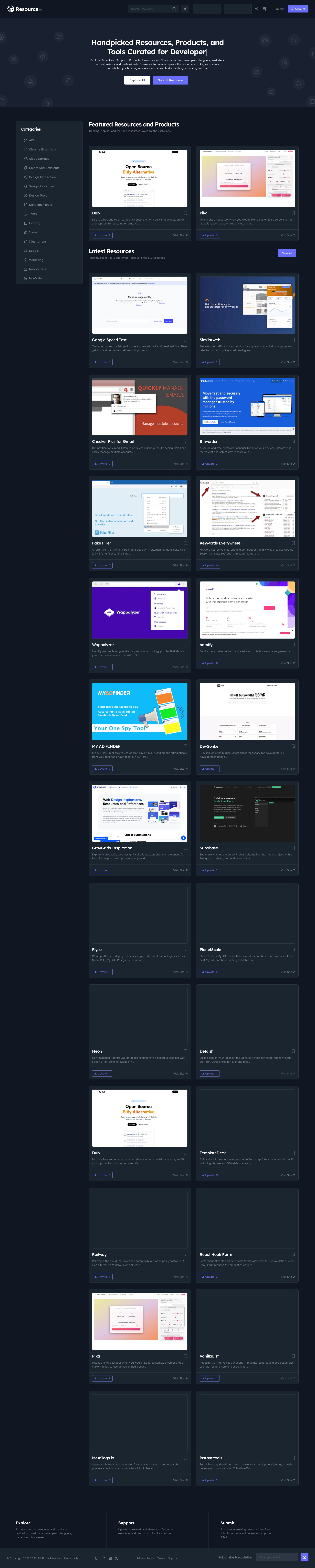 Resource.fyi - Listing Site Design Example - Design Inspirations ...