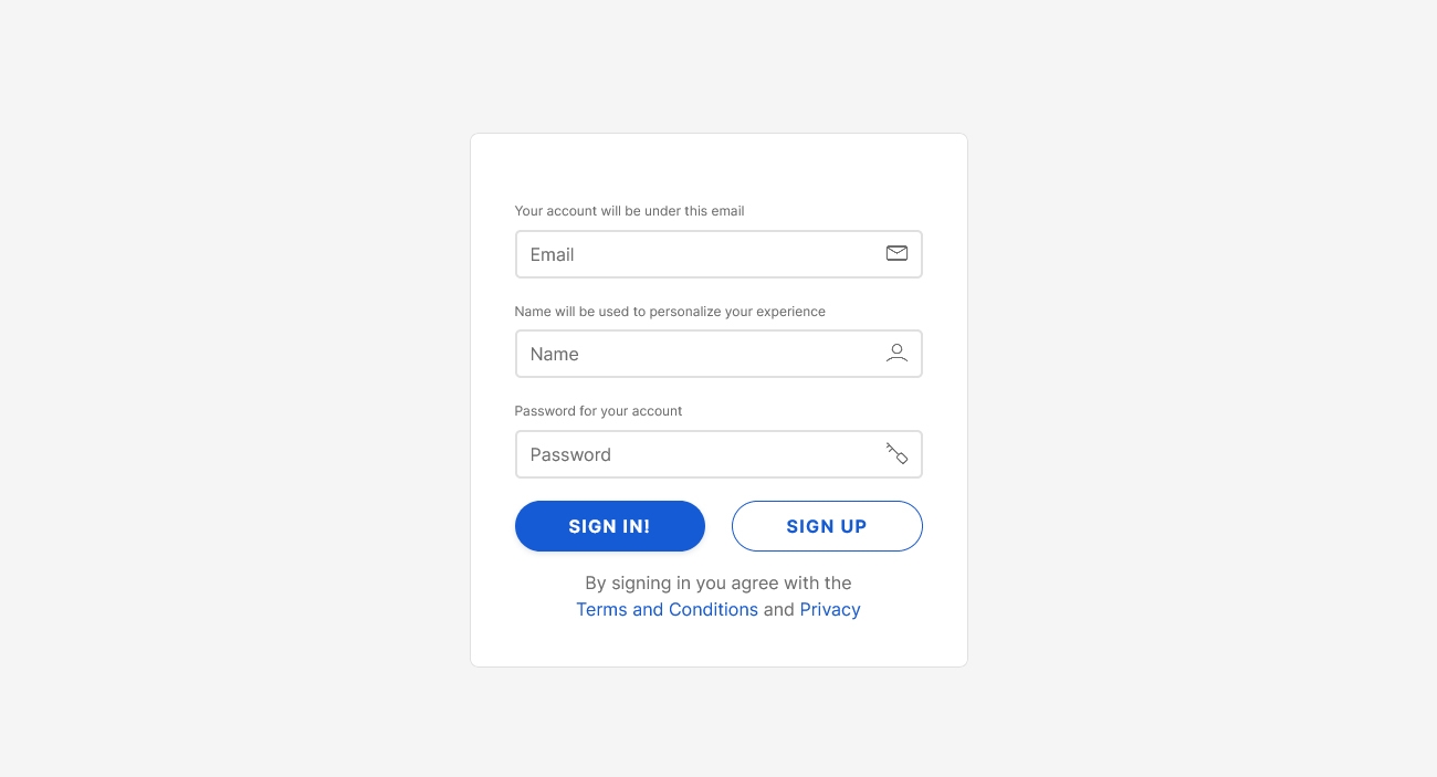 Sign In / Sign Up Style 1