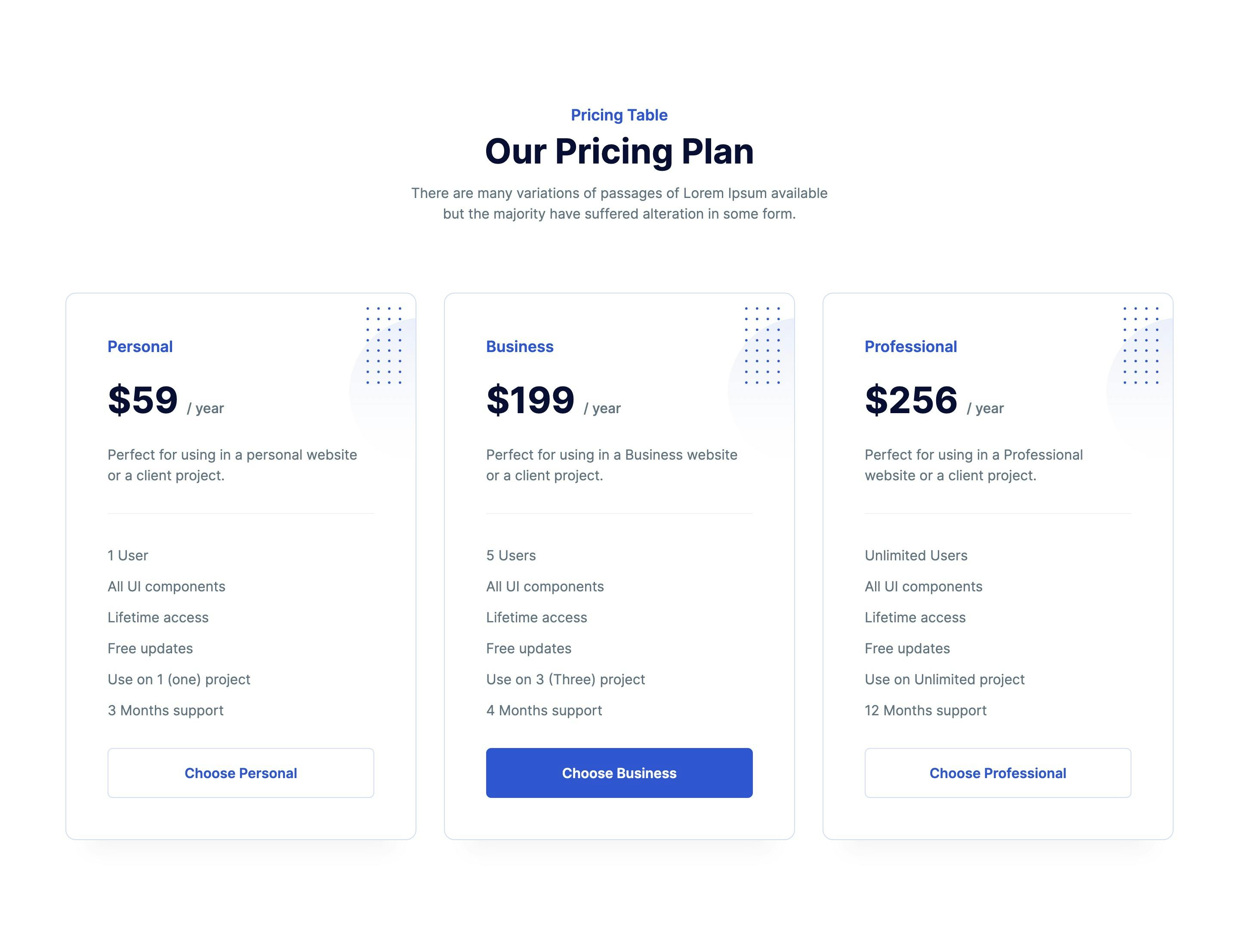 Pricing Style 1