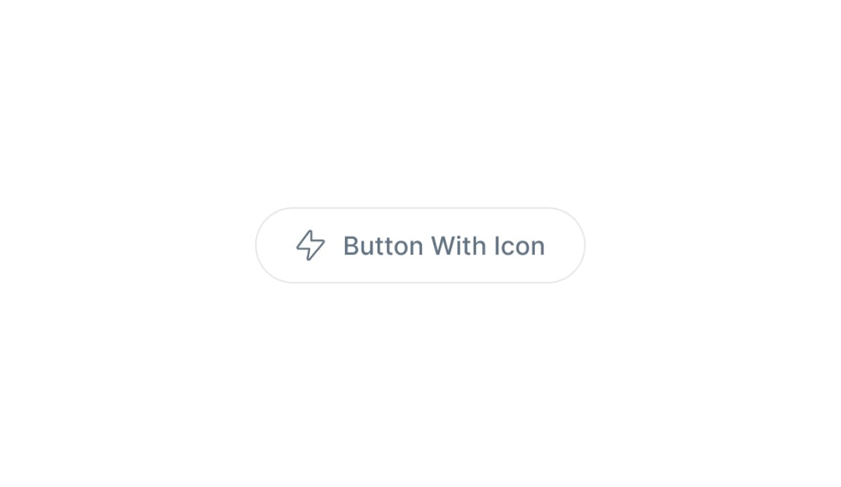 White Full Rounded Outline Button With Icon