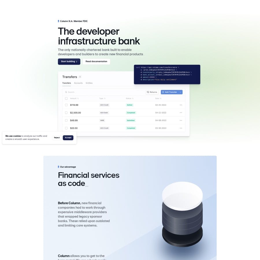 Column - FinTech Webdesign